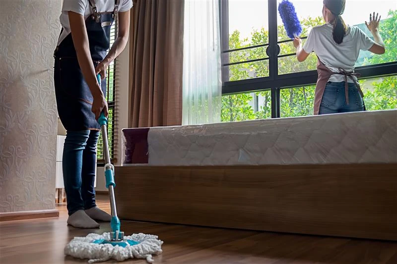 Professional bond cleaning with modern tools ensuring spotless and inspection-ready home